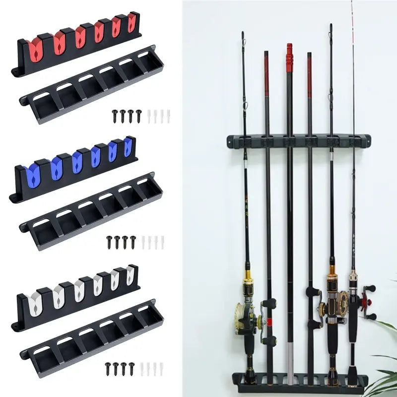 6-Rod Fishing Rod Holders Wall-Mounted