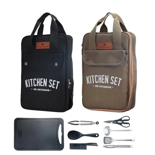 Camping Kitchen Set 8pcs Organizer Storage Bag