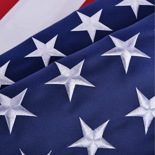 American Flag for Outdoor, High Quality Embroidered Stars Sewn Brass Grommets