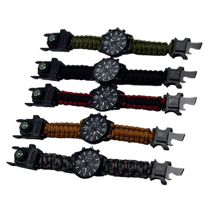 Outdoor Multi function Camping Survival Watch With LED Light