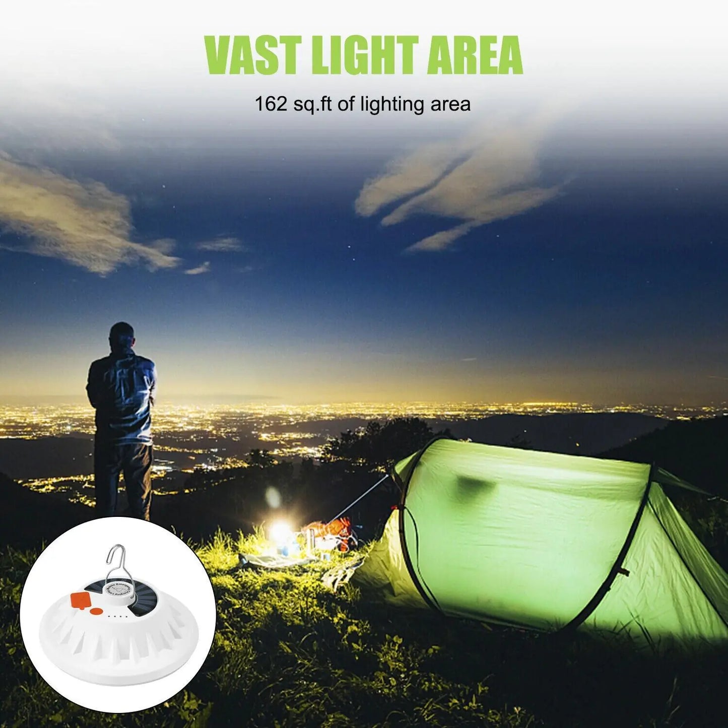 Rechargeable 60 LED Outdoor Camping Tent Light USB & Solar