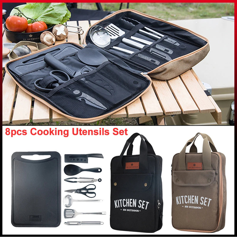 Camping Kitchen Set 8pcs Organizer Storage Bag