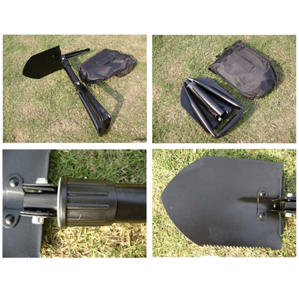 Carbon Steel Army Military Three Folding Shovel