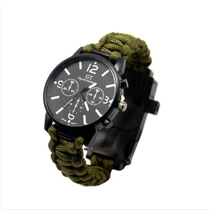 Outdoor Multi function Camping Survival Watch With LED Light