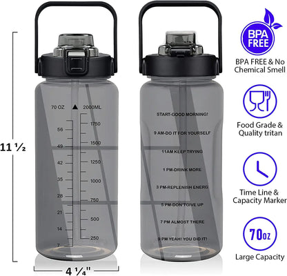 64 OZ Motivational Water Bottle