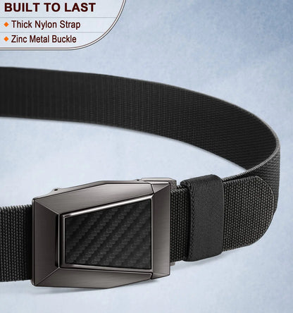 BULLIANT Tactical Belt Stretch Nylon Web Quick Release Black