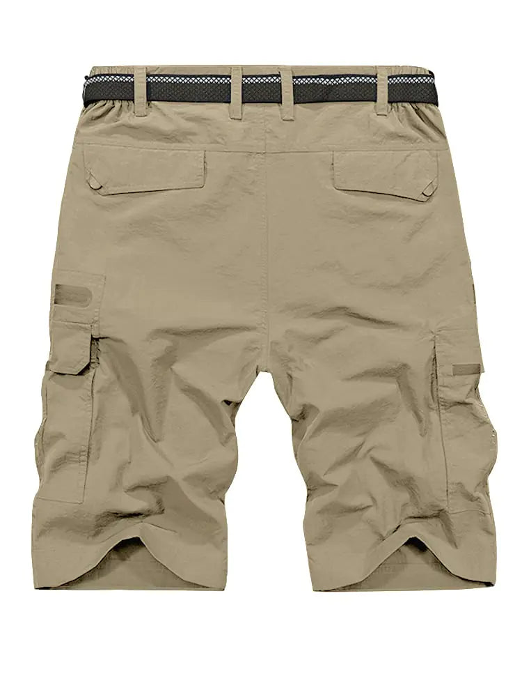 Jessie Kidden Mens Casual Expandable Waist Lightweight Water Resistant Quick Dry Shorts 32 Khaki