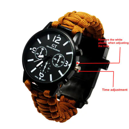 Outdoor Multi function Camping Survival Watch With LED Light