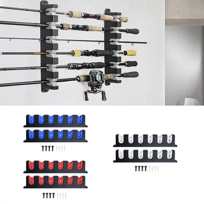 6-Rod Fishing Rod Holders Wall-Mounted